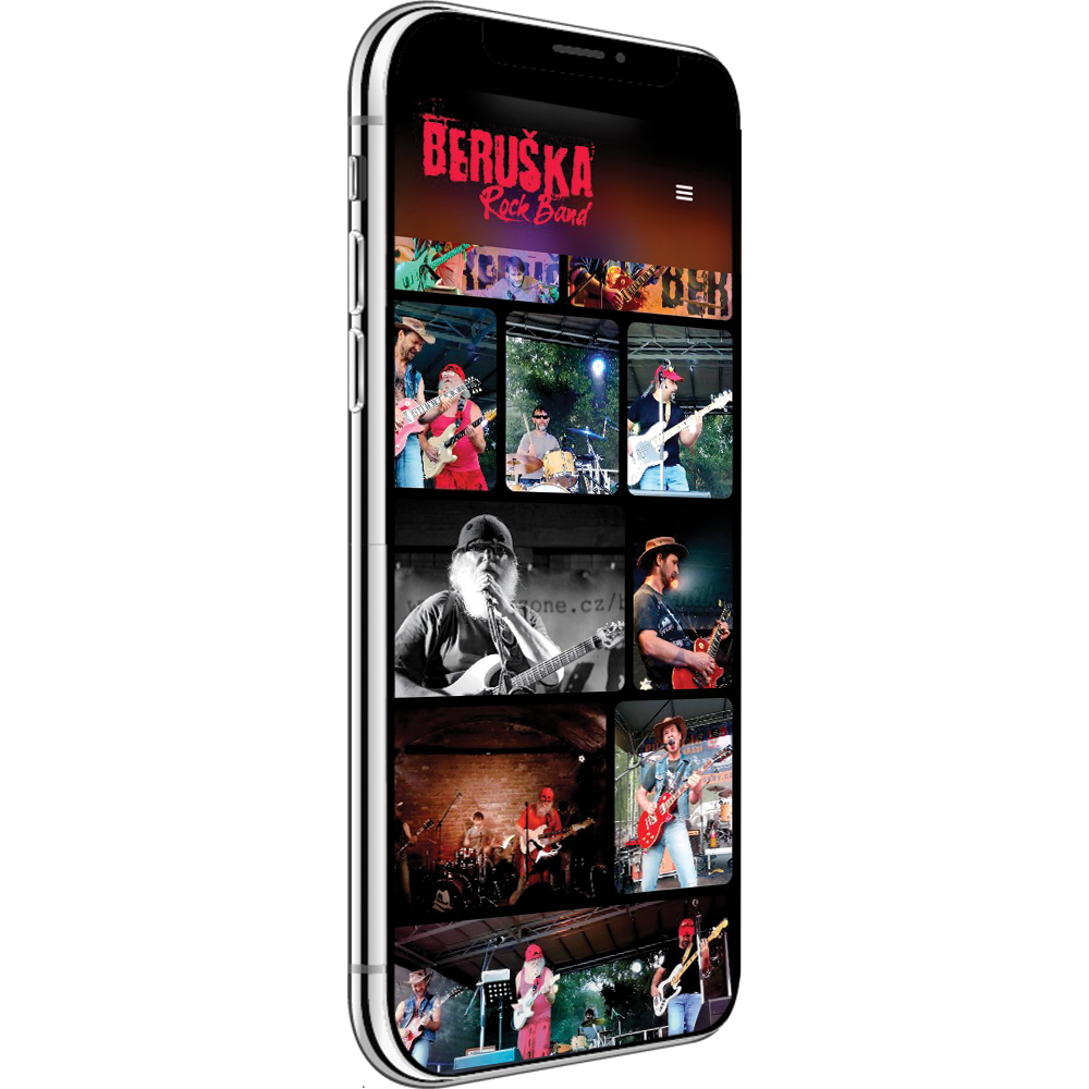 Maketa redesignu webových stránek Beruška Rock Band