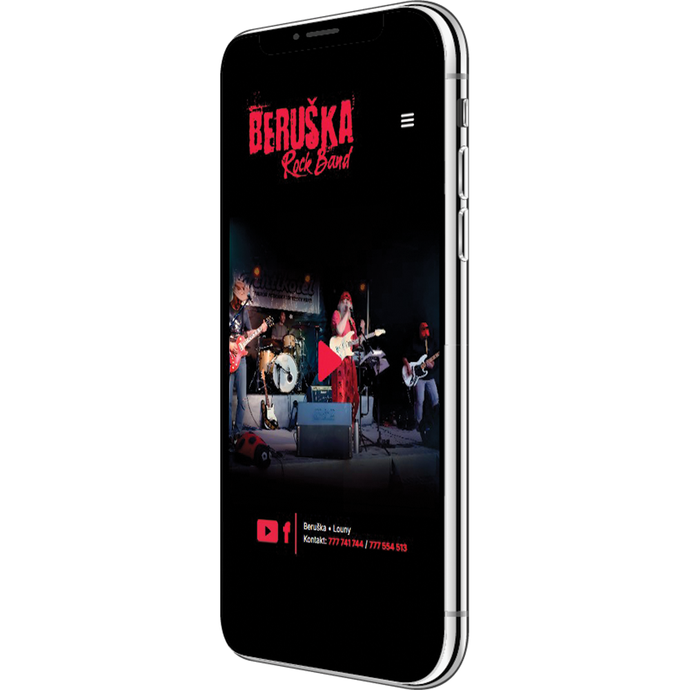 Maketa redesignu webových stránek Beruška Rock Band
